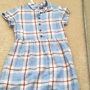 Plaid linen summer day dress